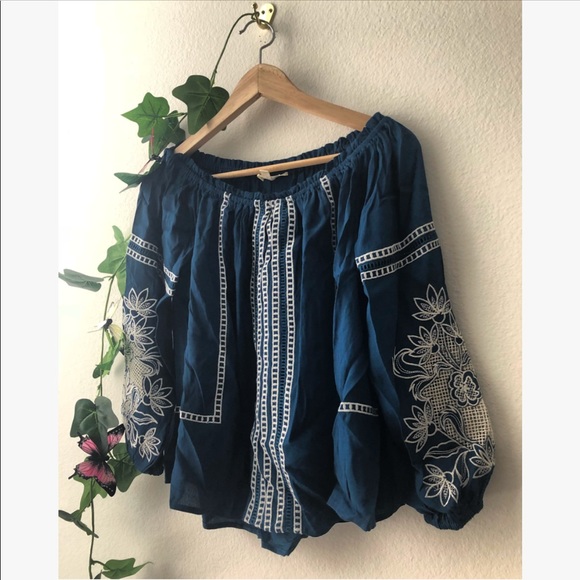 🎃BUY 1 GET 1🎃 Embroidered OffTheShoulder - Picture 3 of 5